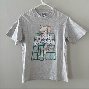 Vintage 1993 Warner Bros Animaniacs Pinky & The Brain Pre-Shrunk T-Shirt Size S